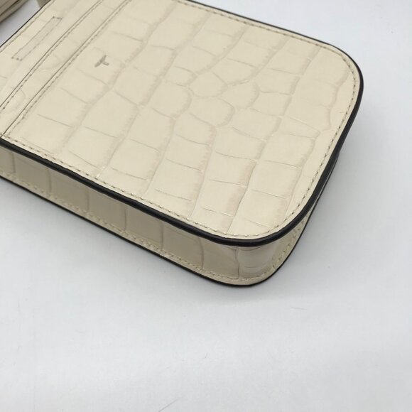 Tory Burch Ivory Embossed Leather Thea Cellphone Crossbody - Picture 9 of 10